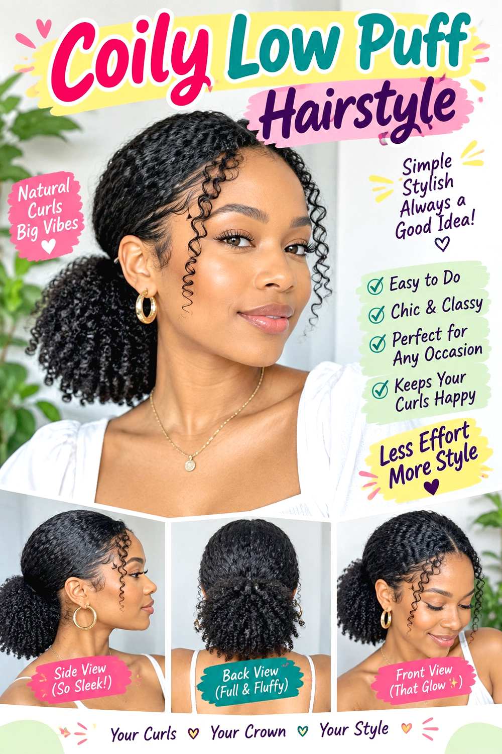 Coily Low Puff Hairstyle ()