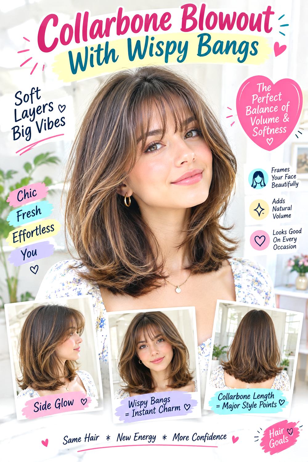 Collarbone Blowout With Wispy Bangs