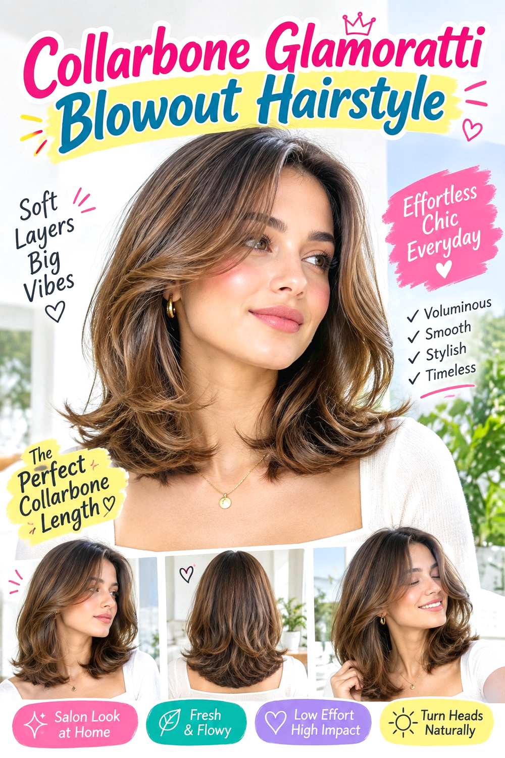 Collarbone Glamoratti Blowout Hairstyle