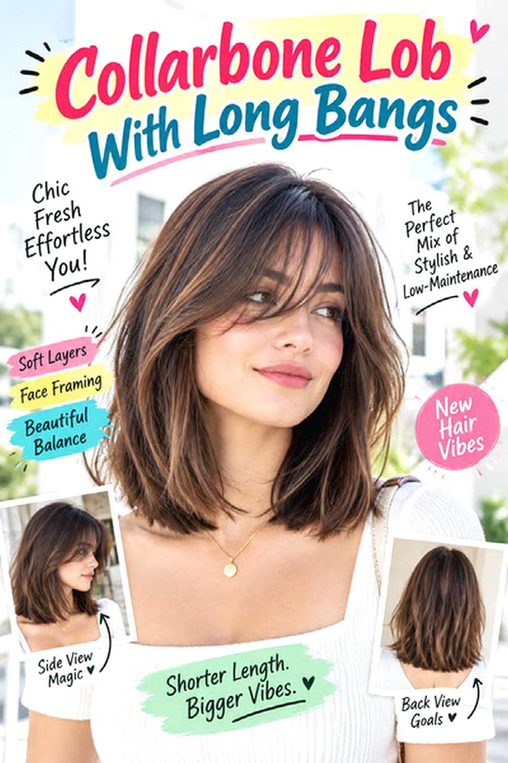 Collarbone Lob With Long Bangs