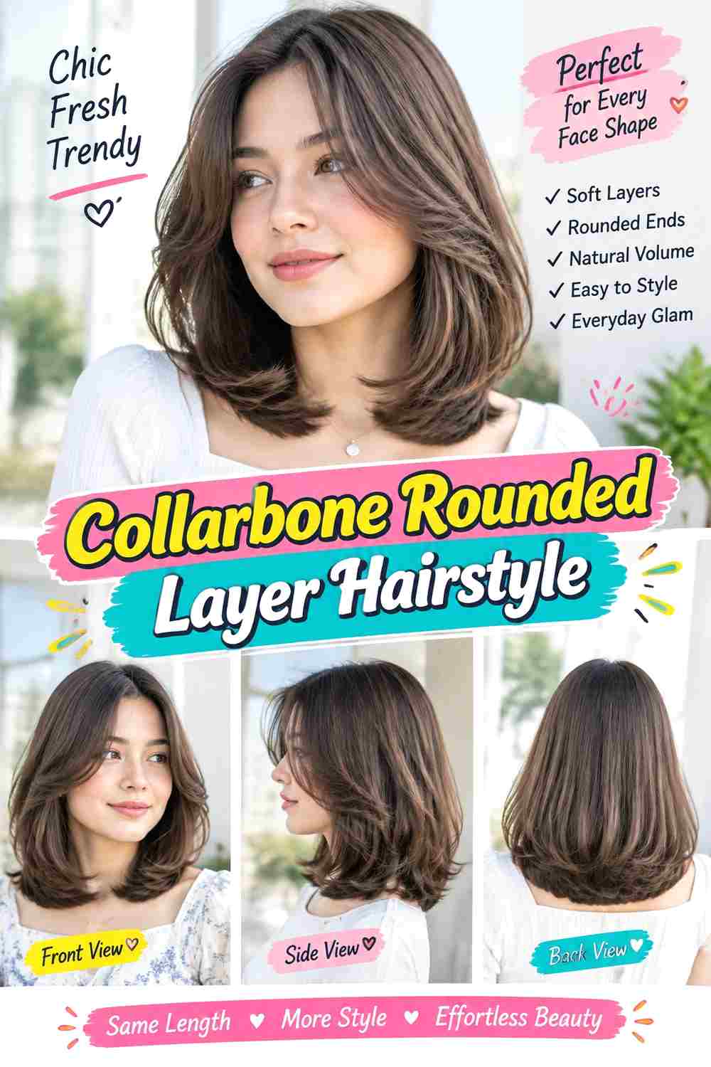 Collarbone Rounded Layer Hairstyle