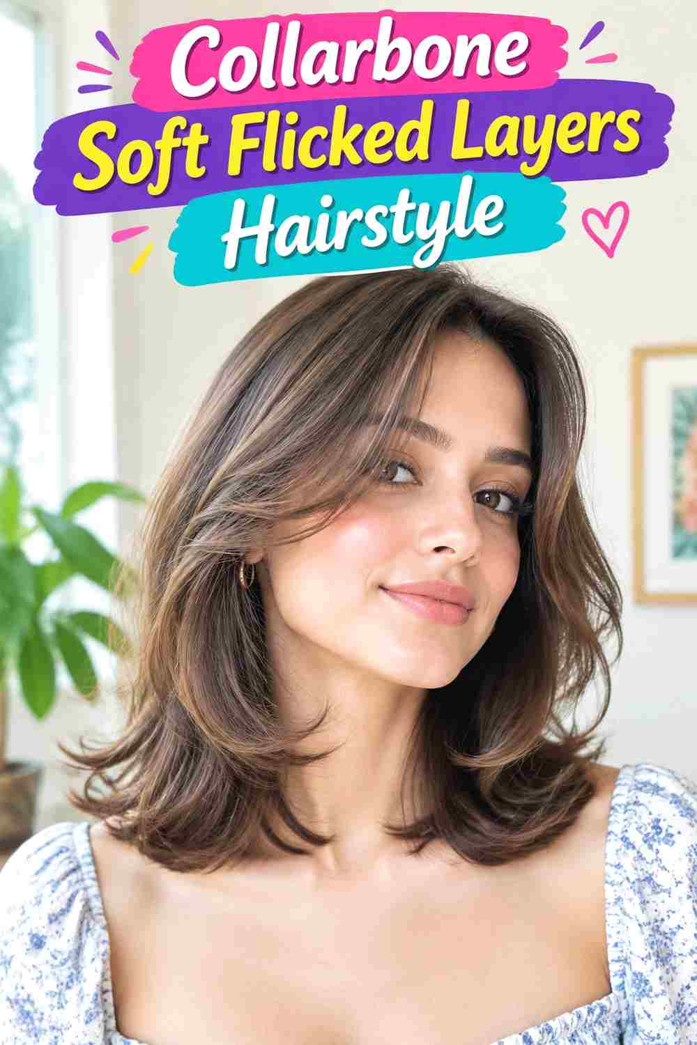 Collarbone Soft Flicked Layers Hairstyle