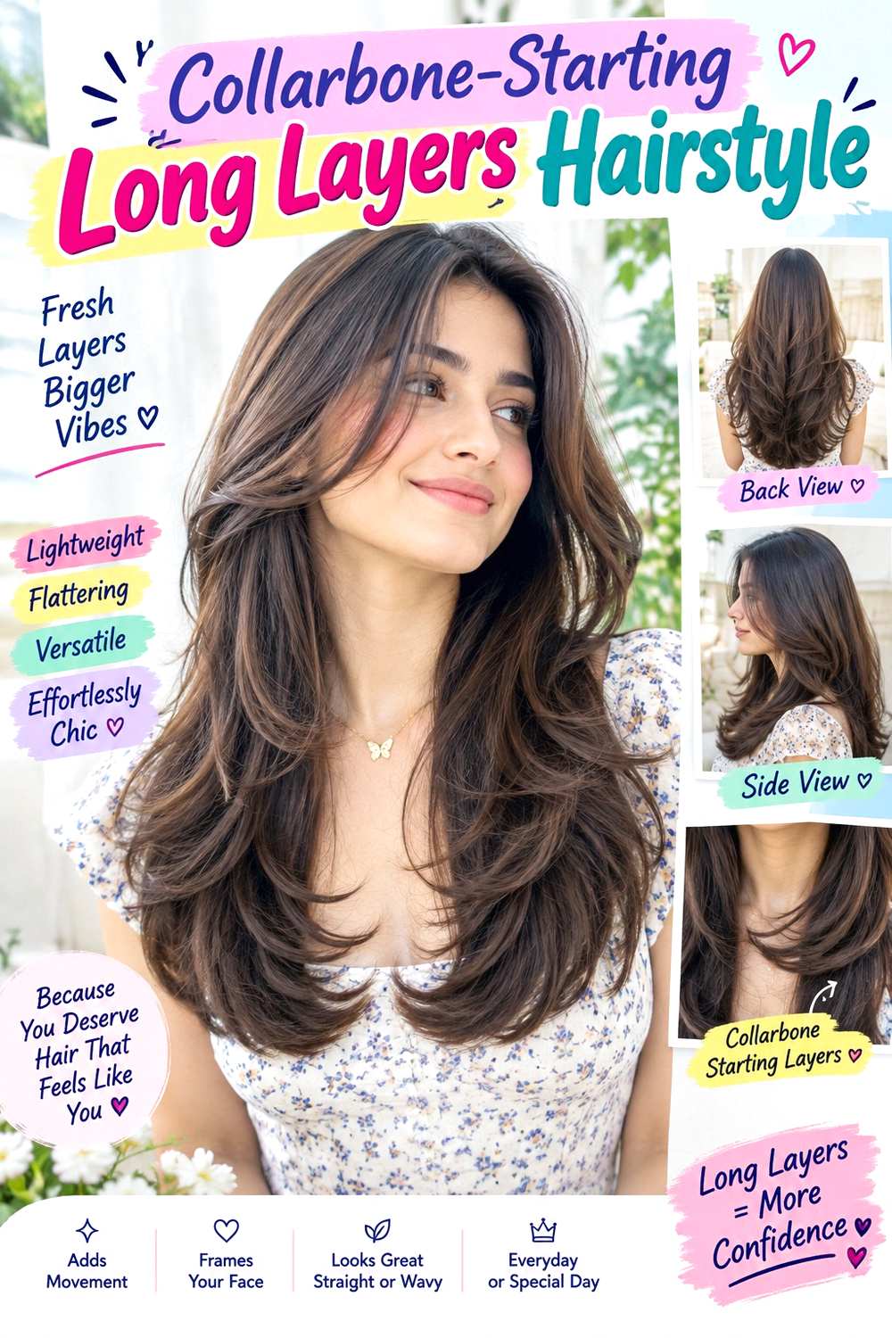 Collarbone-Starting Long Layers Hairstyle