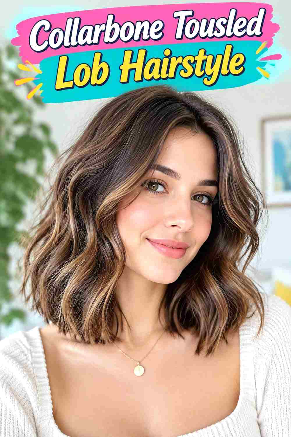 Collarbone Tousled Lob Hairstyle
