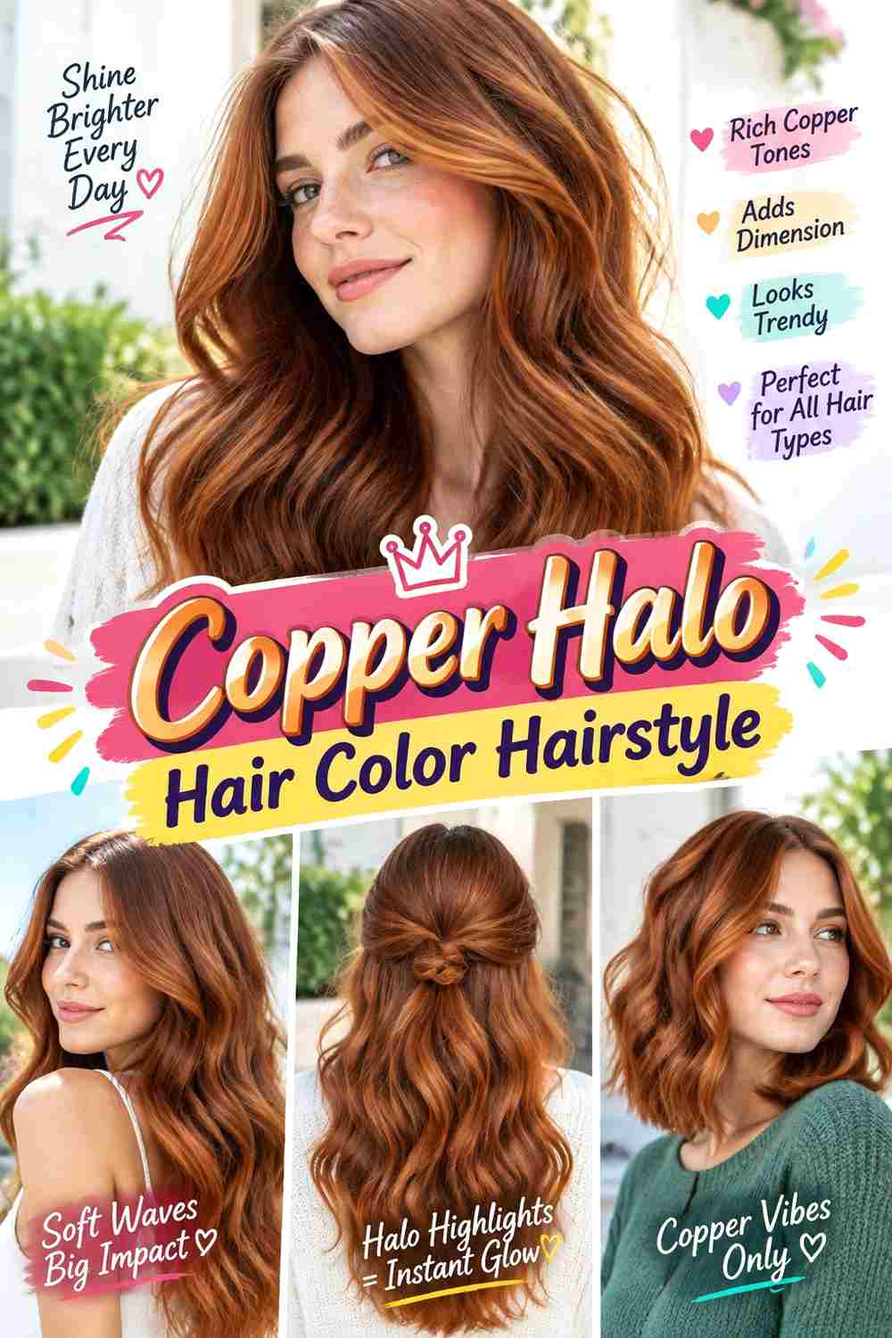 Copper Halo Hair Color Hairstyle