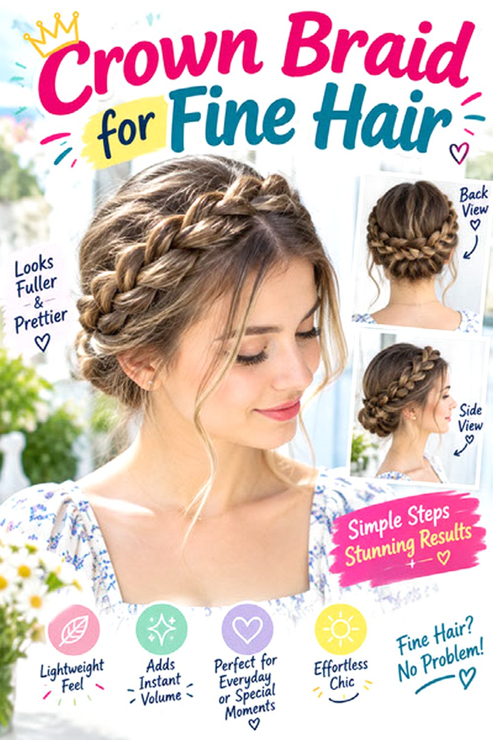 Crown Braid for Fine Hair hairstyle