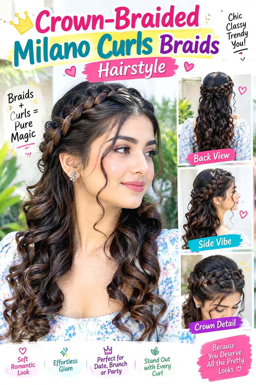 Crown-Braided Milano Curls Braids Hairstyle