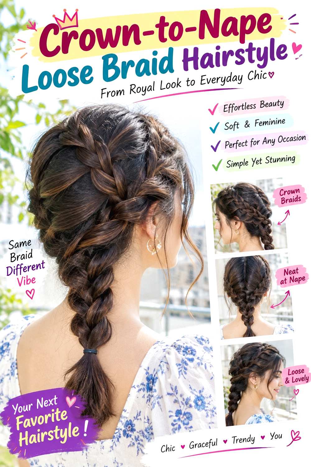 Crown-to-Nape Loose Braid Hairstyle