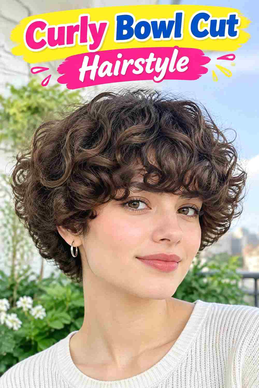 Curly Bowl Cut Hairstyle
