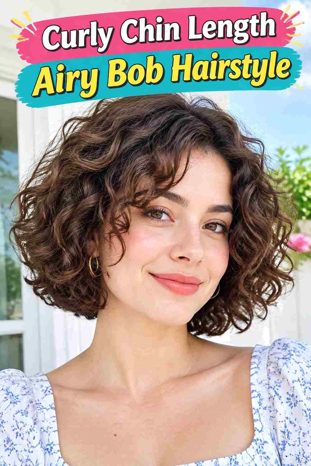 Curly Chin Length Airy Bob Hairstyle