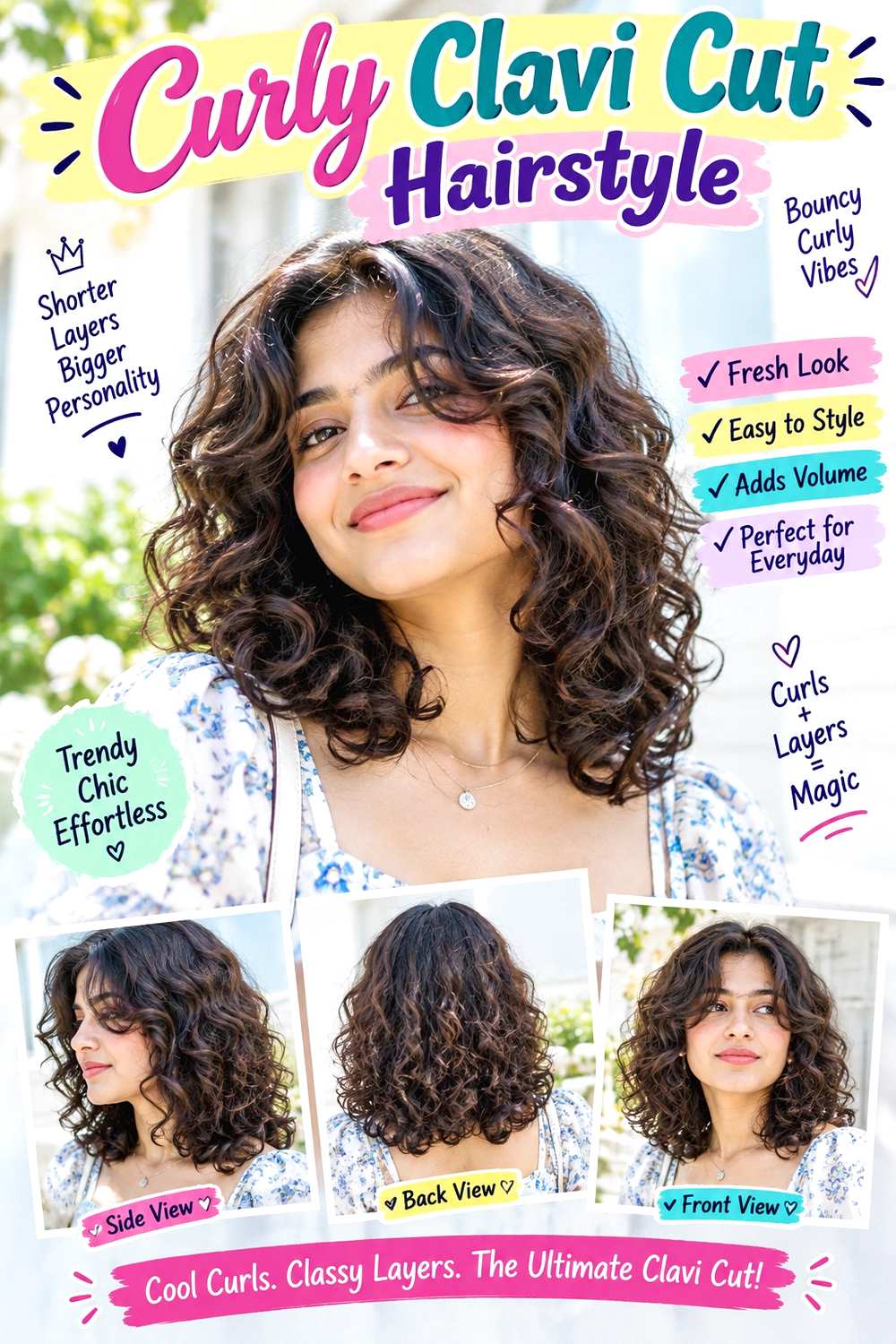 Curly Clavi Cut Hairstyle