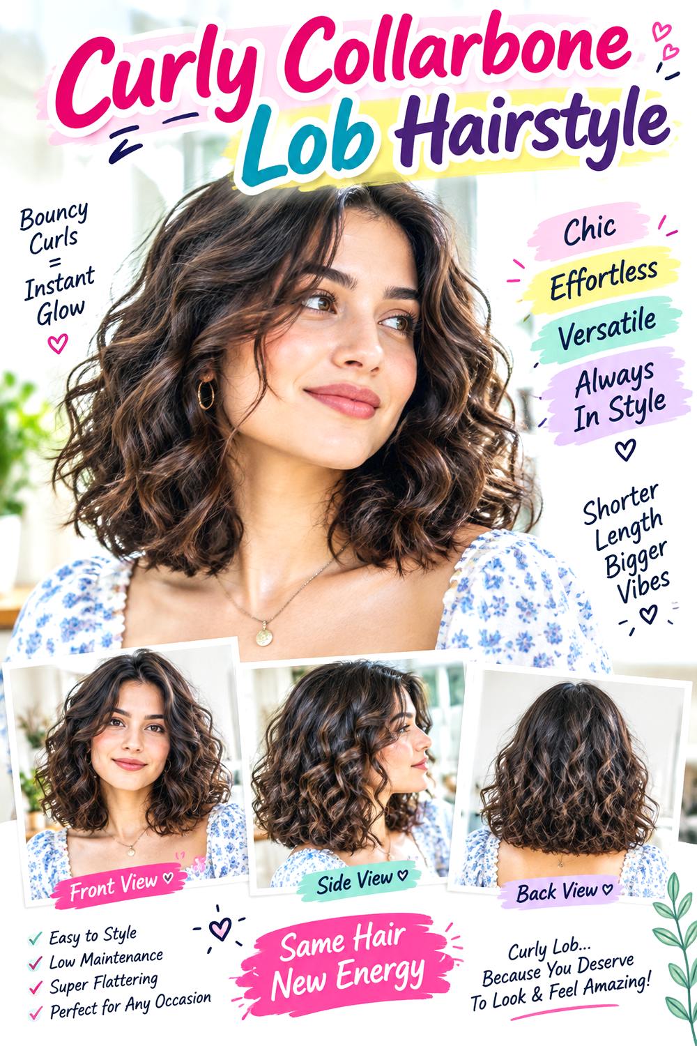 Curly Collarbone Lob Hairstyle