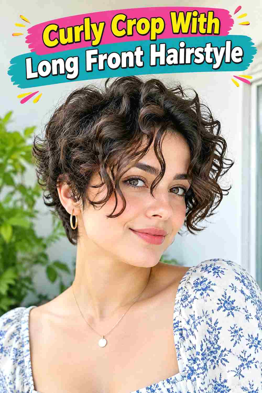 Curly Crop With Long Front Hairstyle