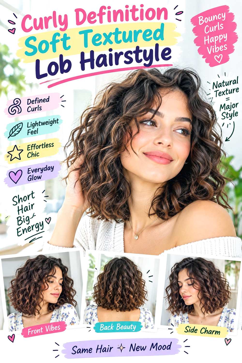 Curly Definition Soft Textured Lob Hairstyle