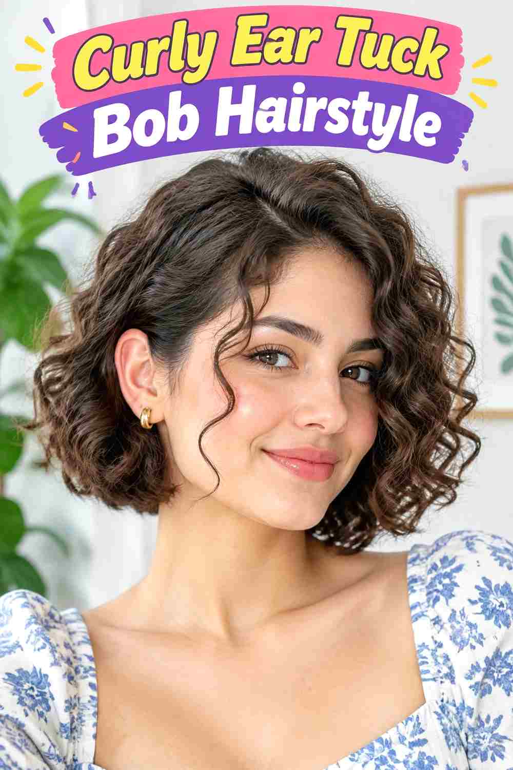 Curly Ear Tuck Bob Hairstyle