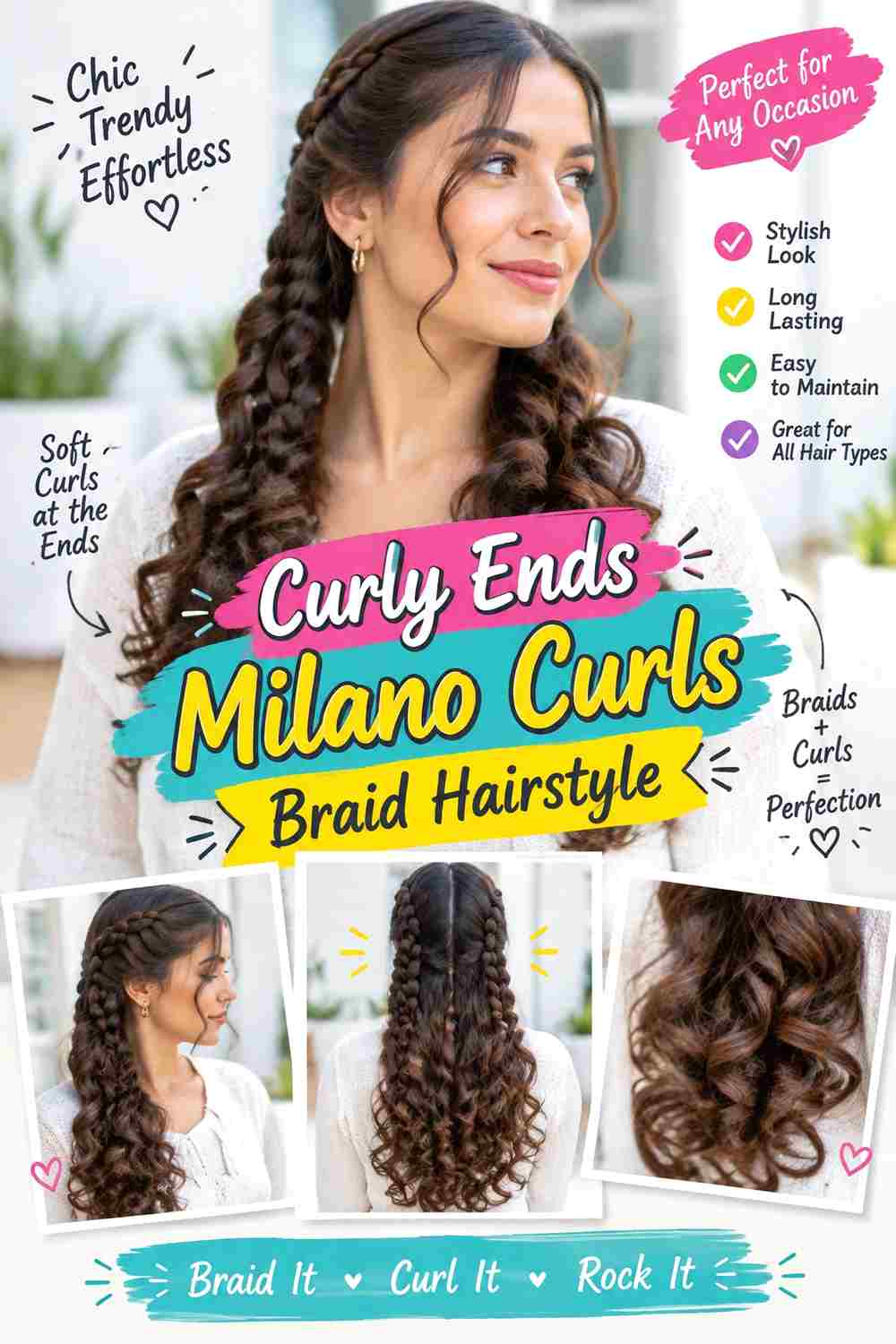 Curly Ends Milano Curls Braid Hairstyle