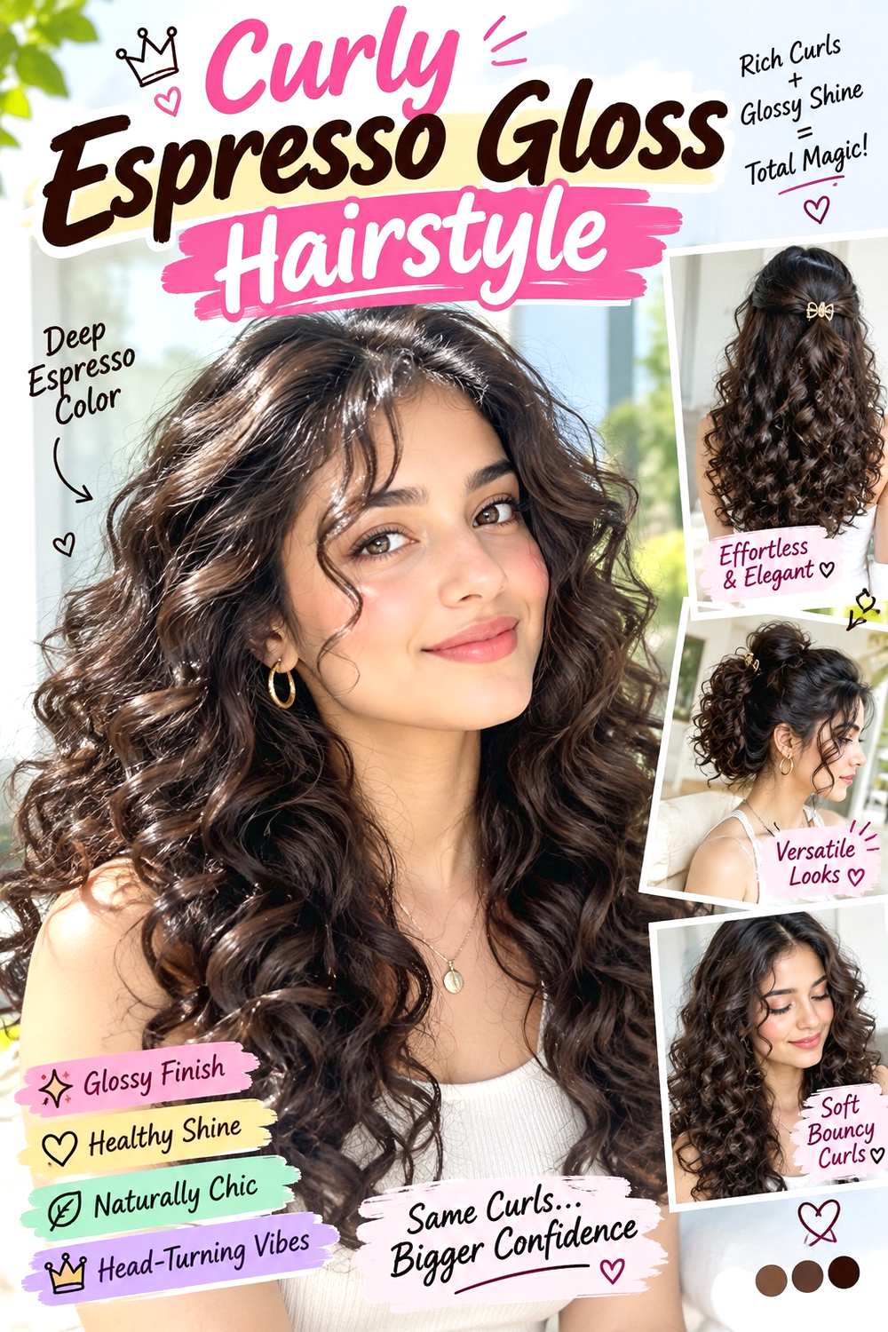 Curly Espresso Gloss Hairstyle