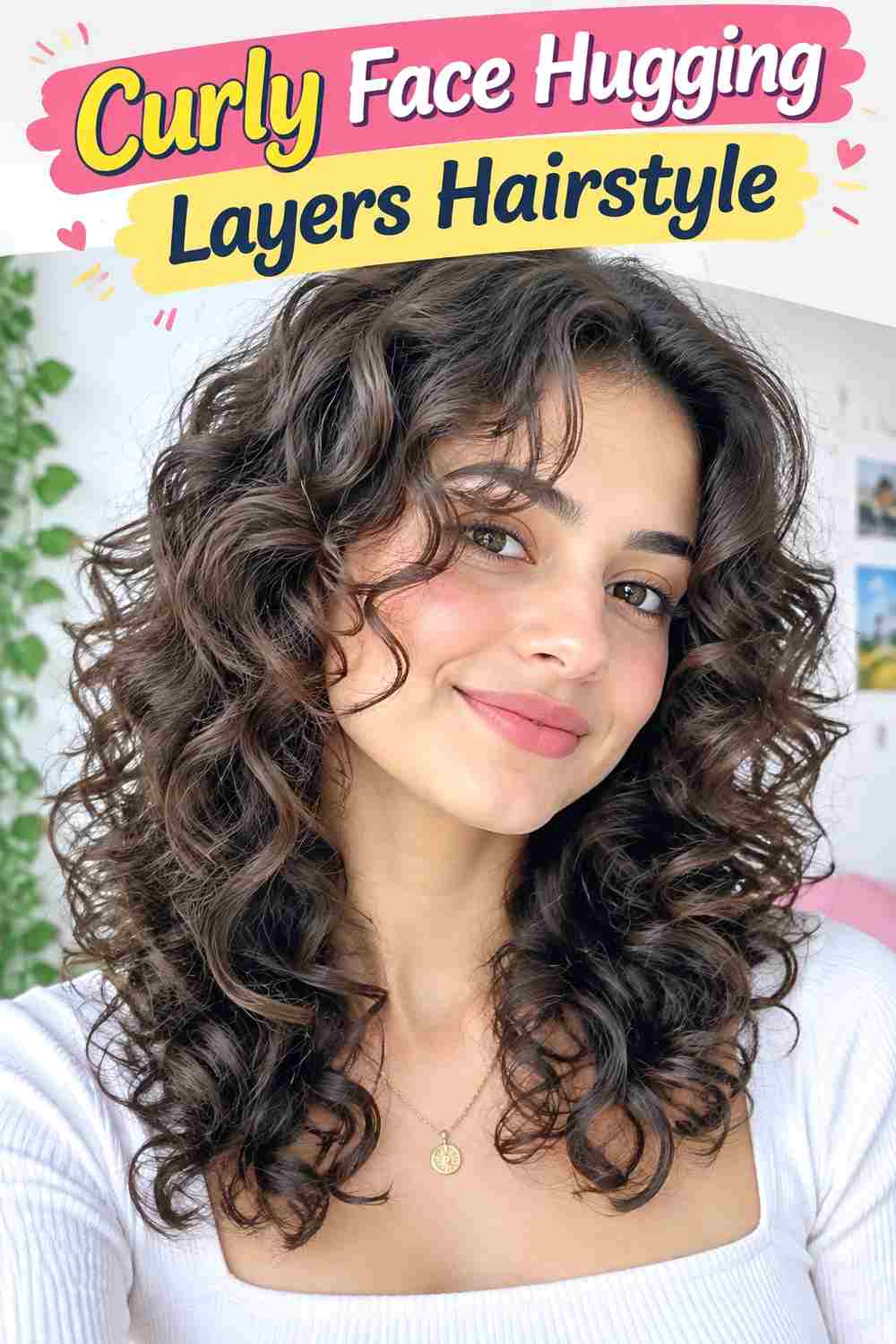 Curly Face Hugging Layers Hairstyle