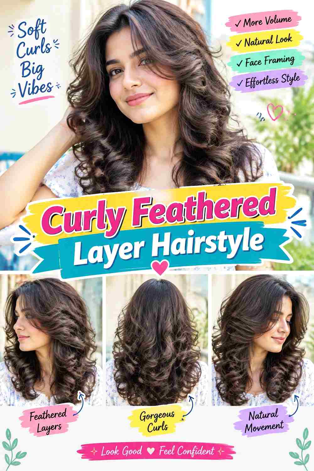 Curly Feathered Layer Hairstyle
