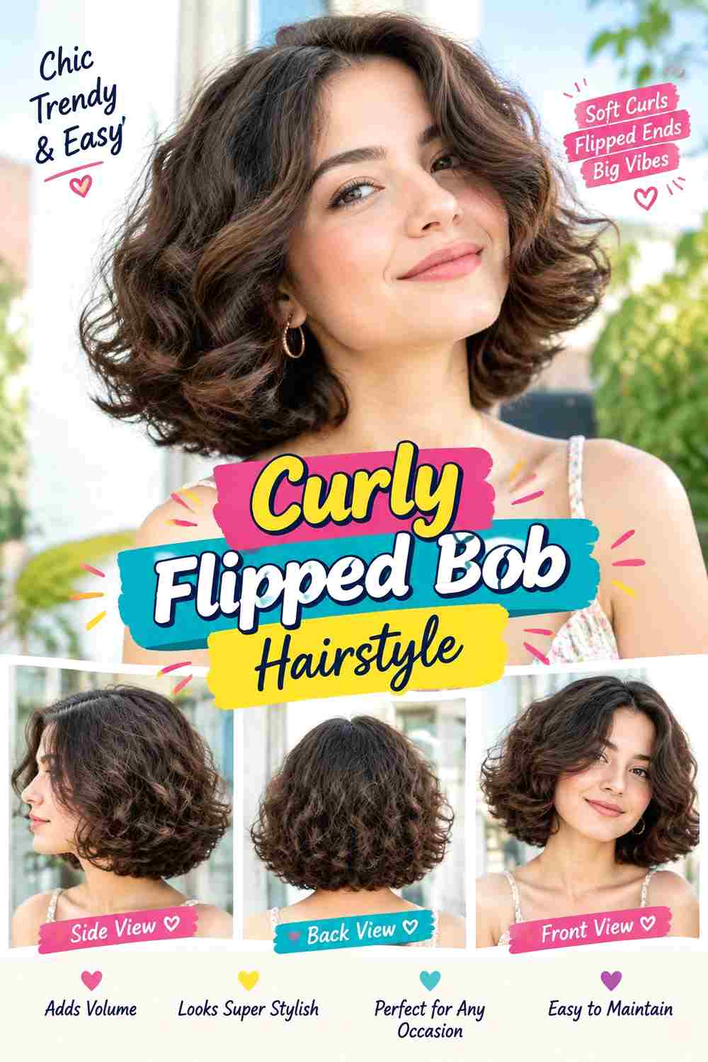 Curly Flipped Bob Hairstyle