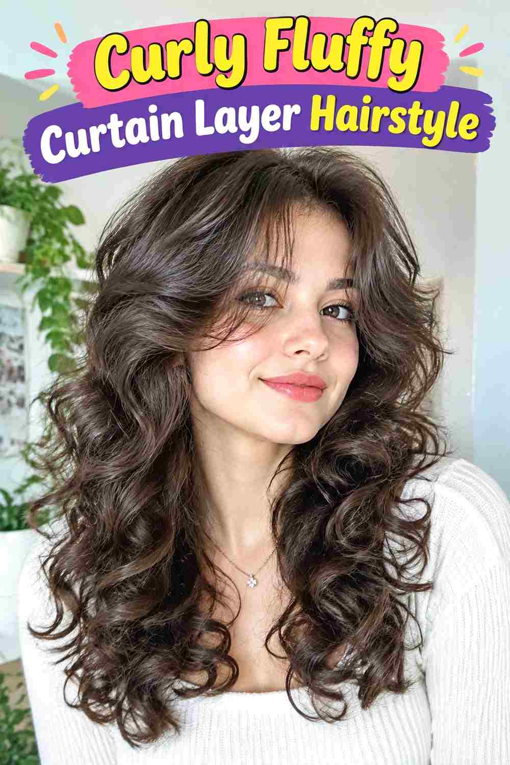 Curly Fluffy Curtain Layer Hairstyle