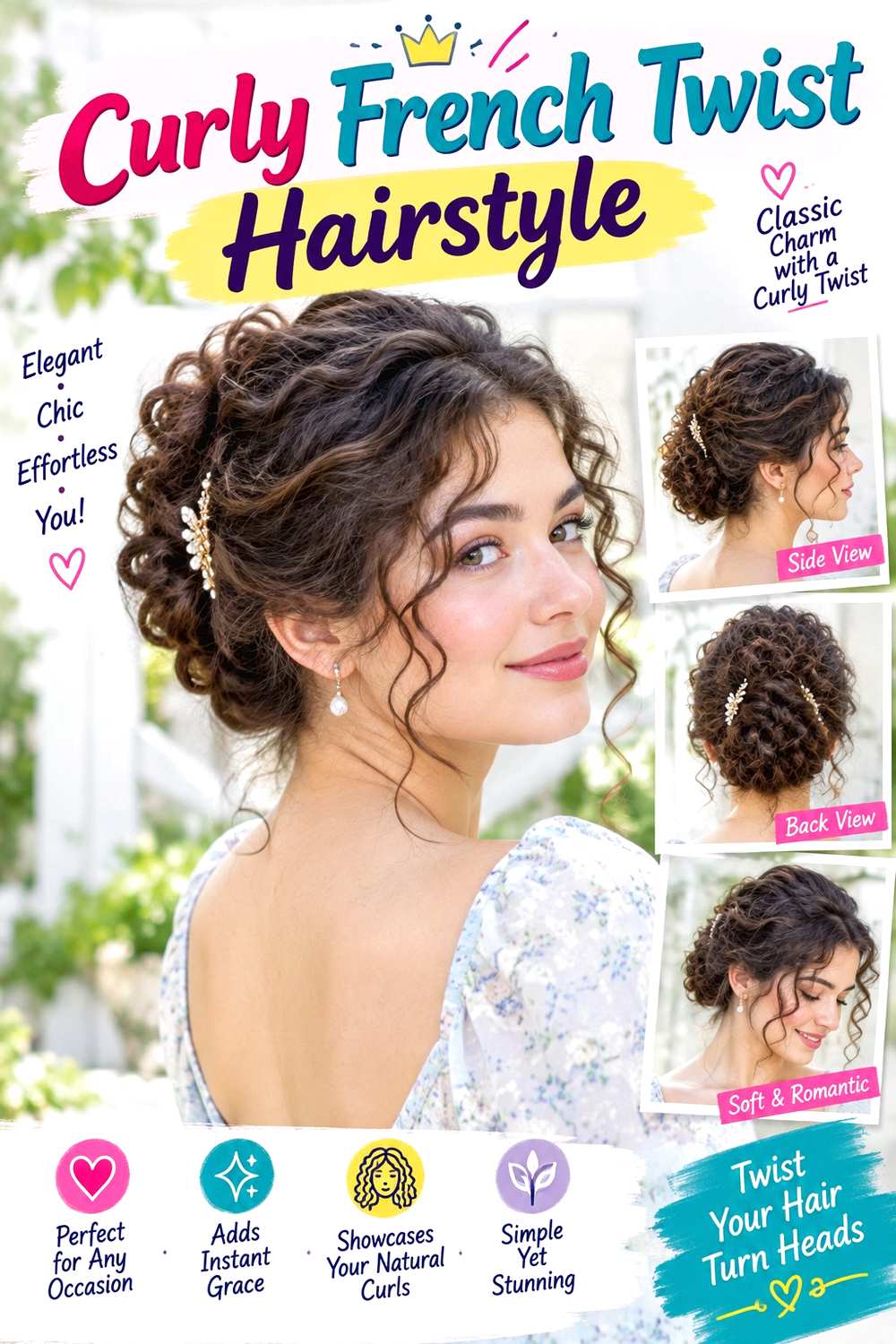 Curly French Twist Hairstyle