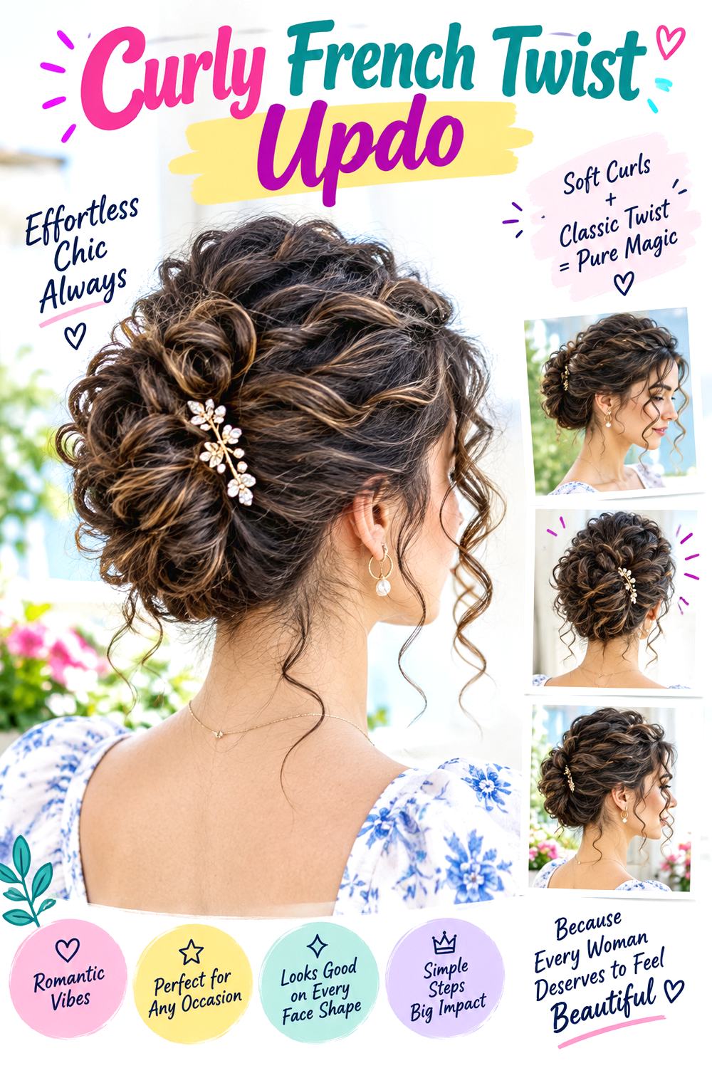 Curly French Twist Updo