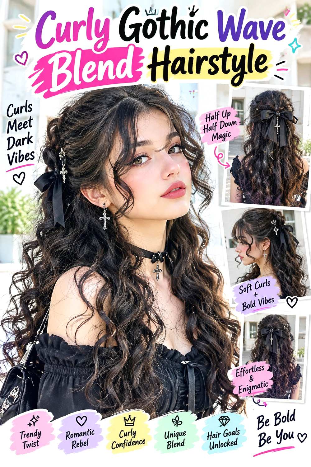 Curly Gothic Wave Blend Hairstyle