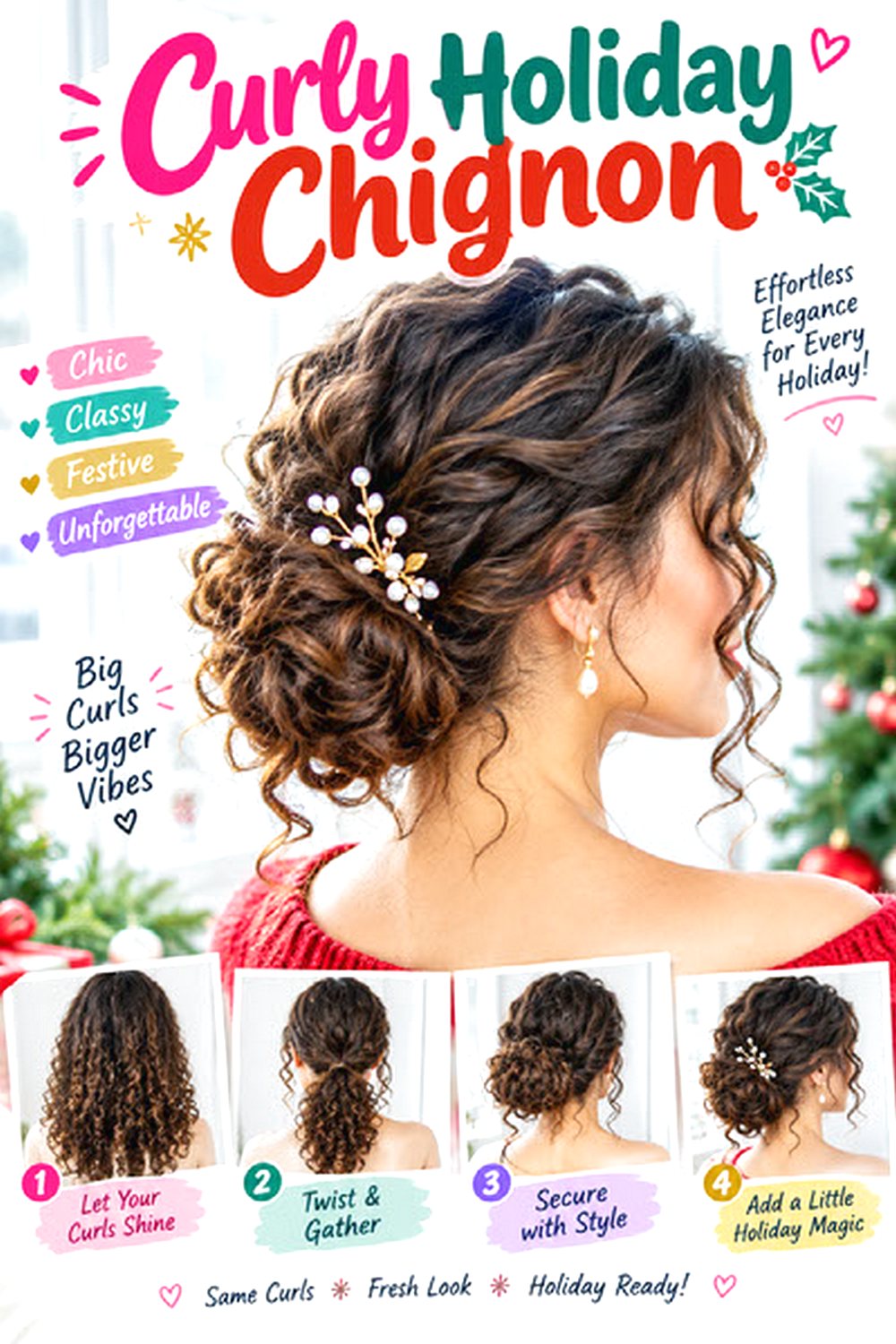 Curly Holiday Chignon