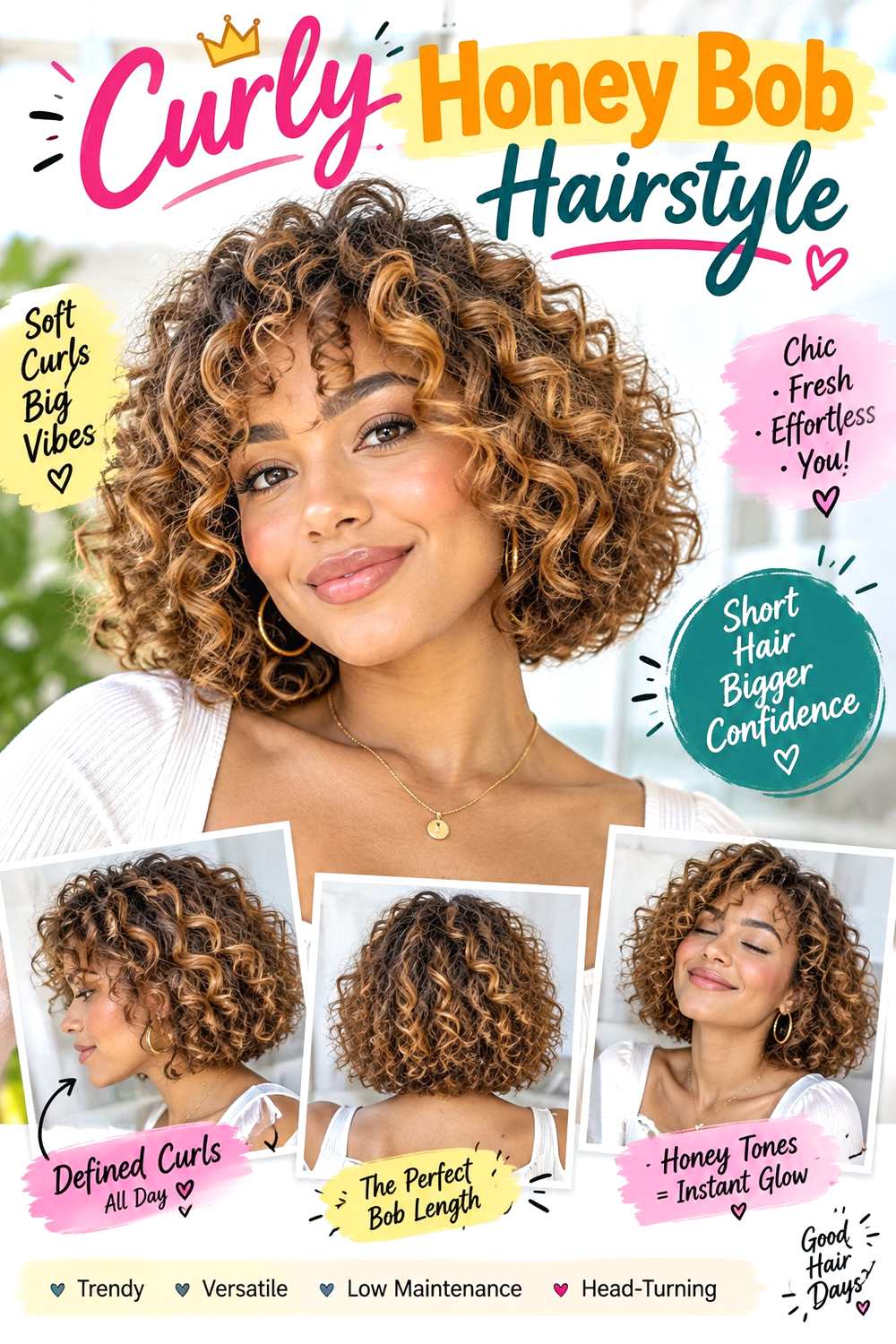 Curly Honey Bob Hairstyle