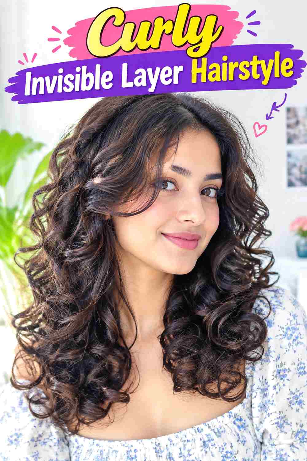 Curly Invisible Layer Hairstyle