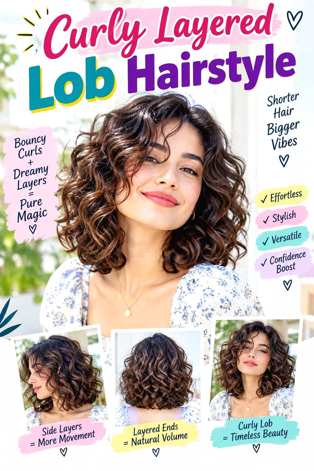 Curly Layered Lob Hairstyle