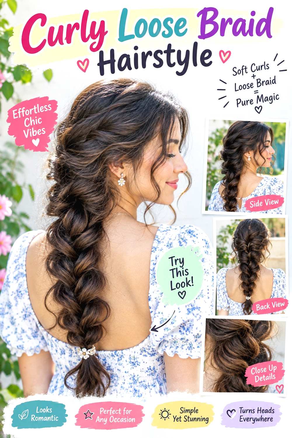 Curly Loose Braid Hairstyle