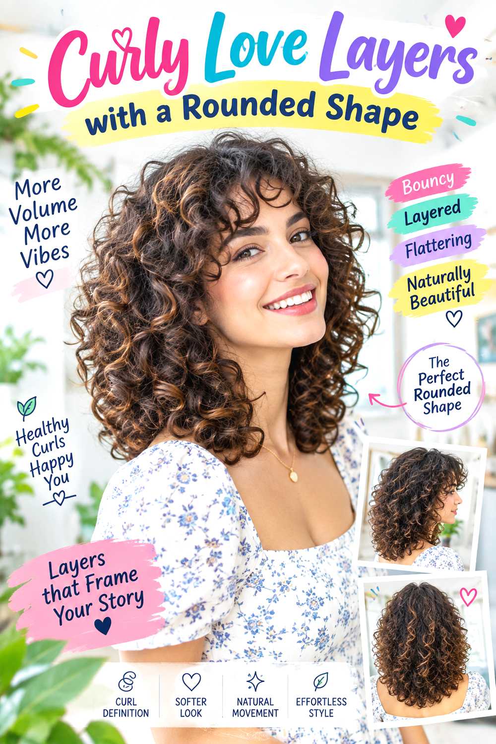 Curly Love Layers with a Rounded Shape