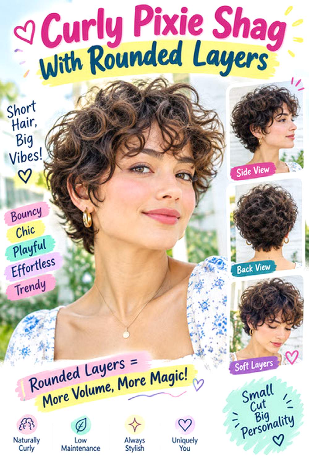 Curly Pixie Shag With Rounded Layers