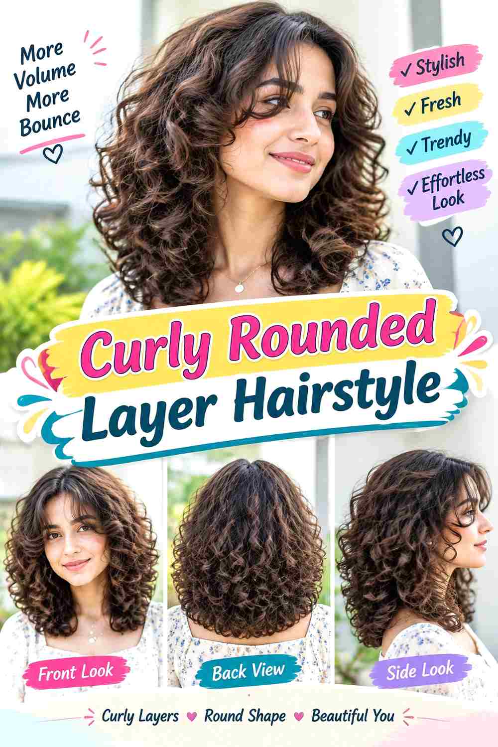 Curly Rounded Layer Hairstyle