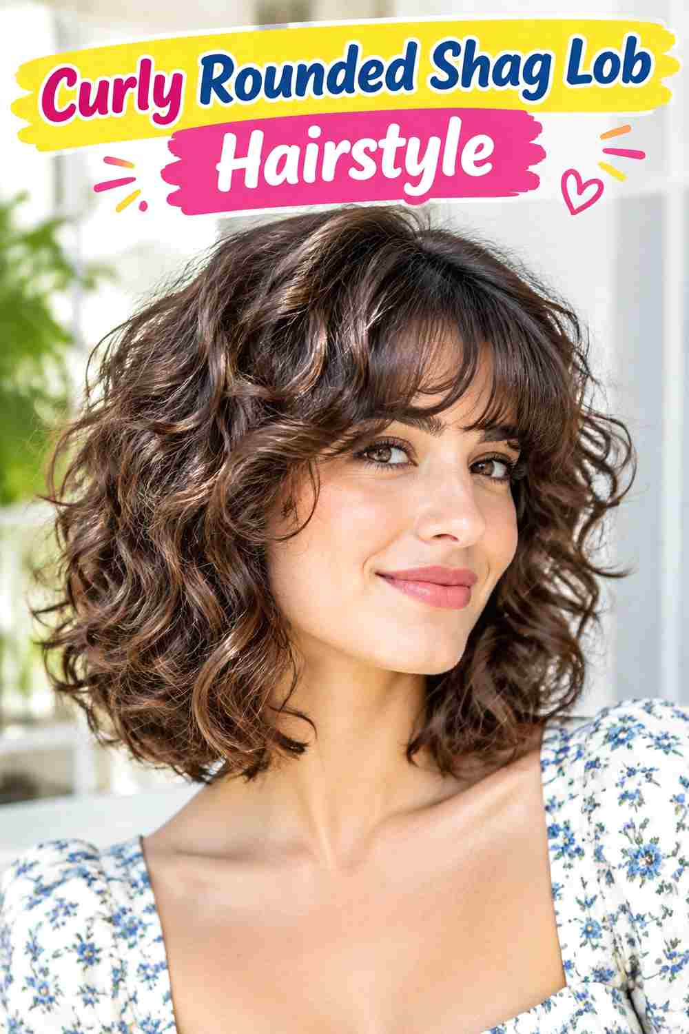 Curly Rounded Shag Lob Hairstyle