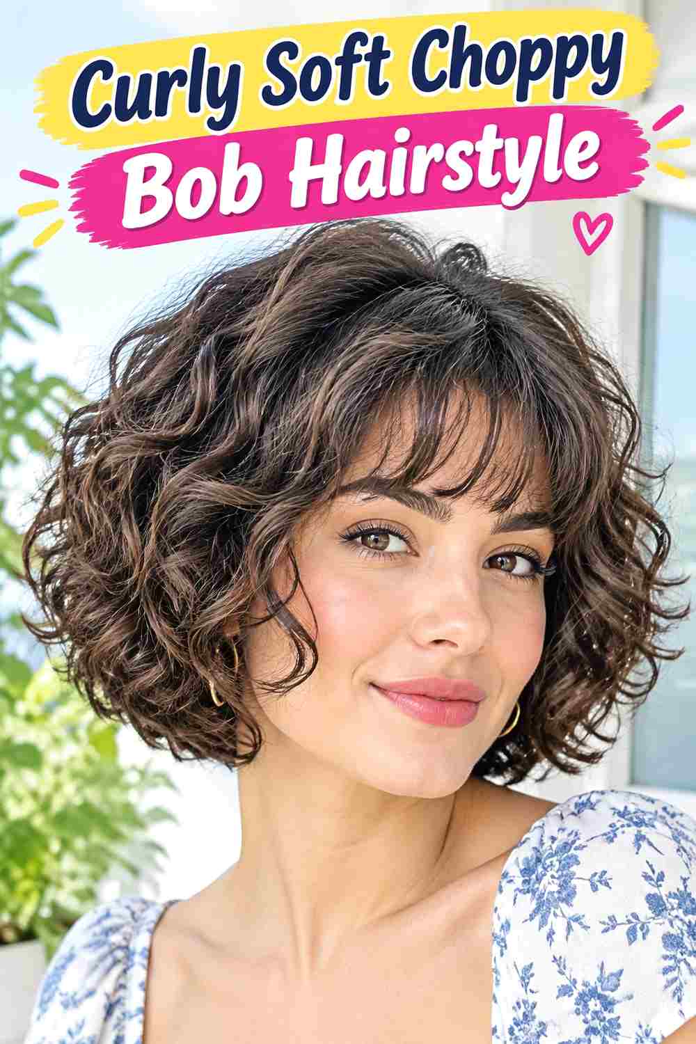 Curly Soft Choppy Bob Hairstyle