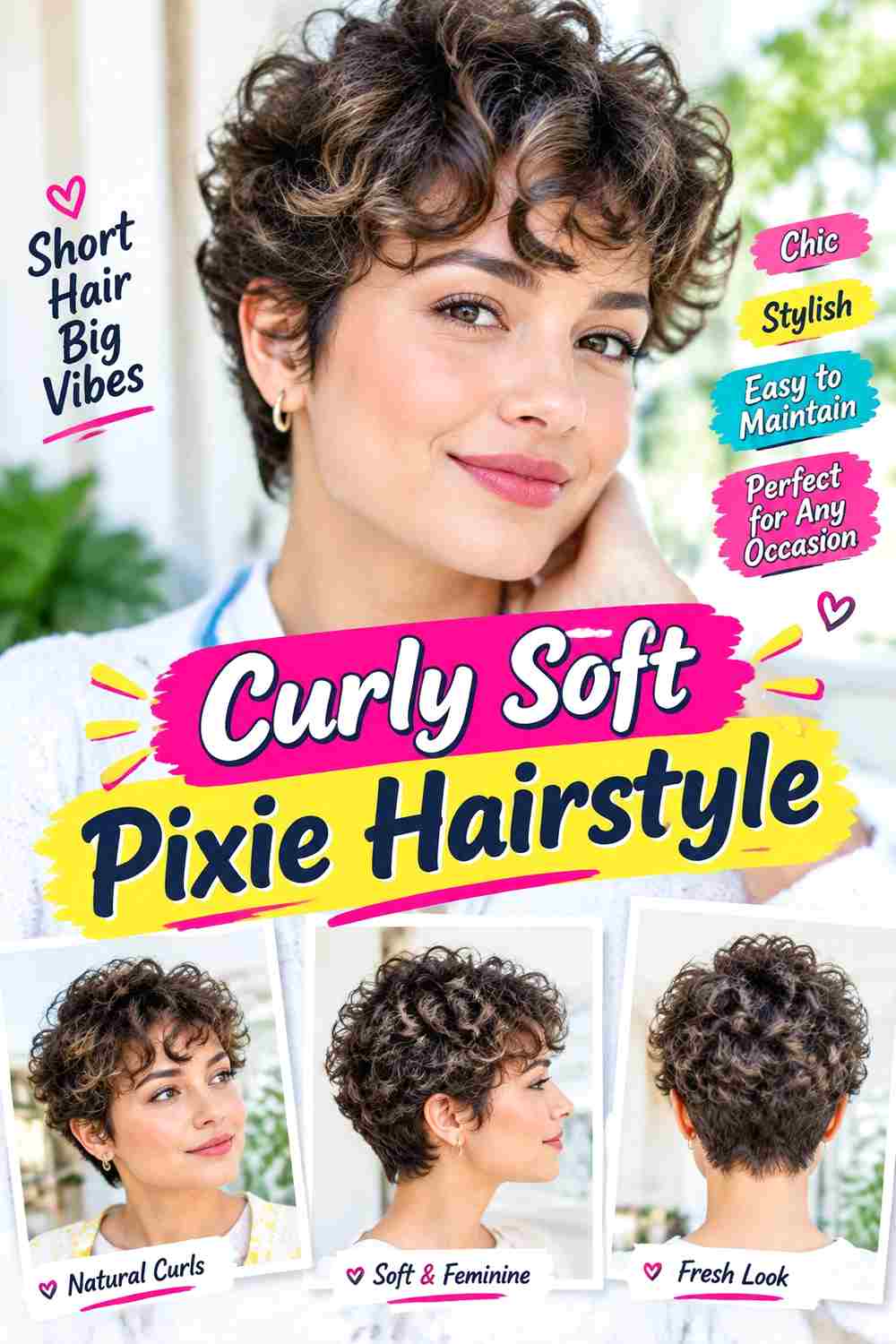 Curly Soft Pixie Hairstyle