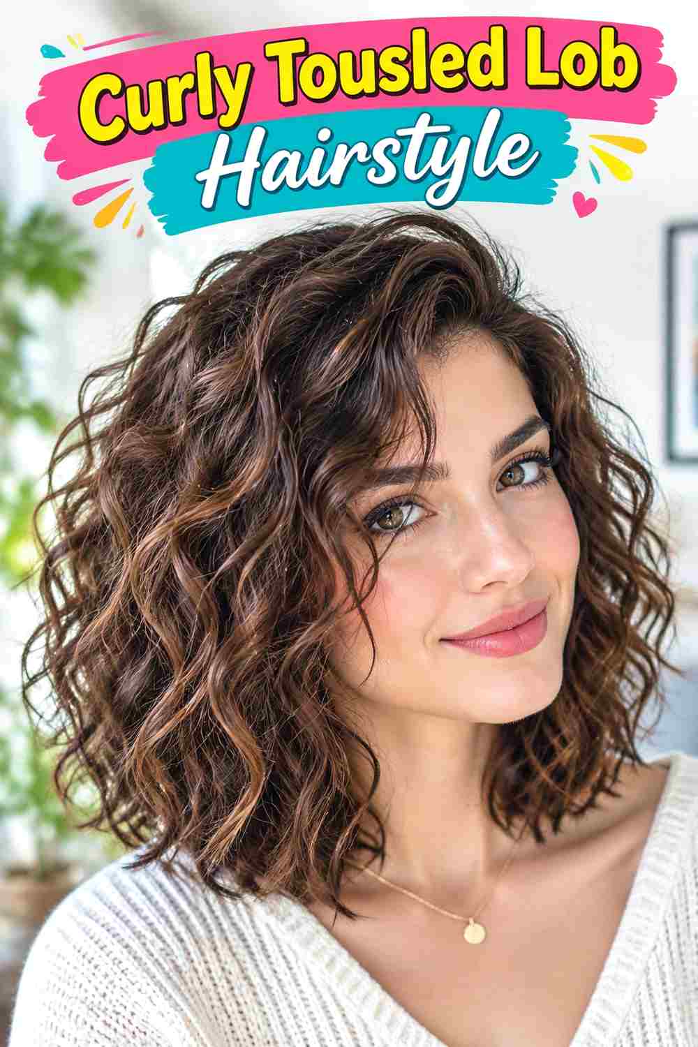Curly Tousled Lob Hairstyle