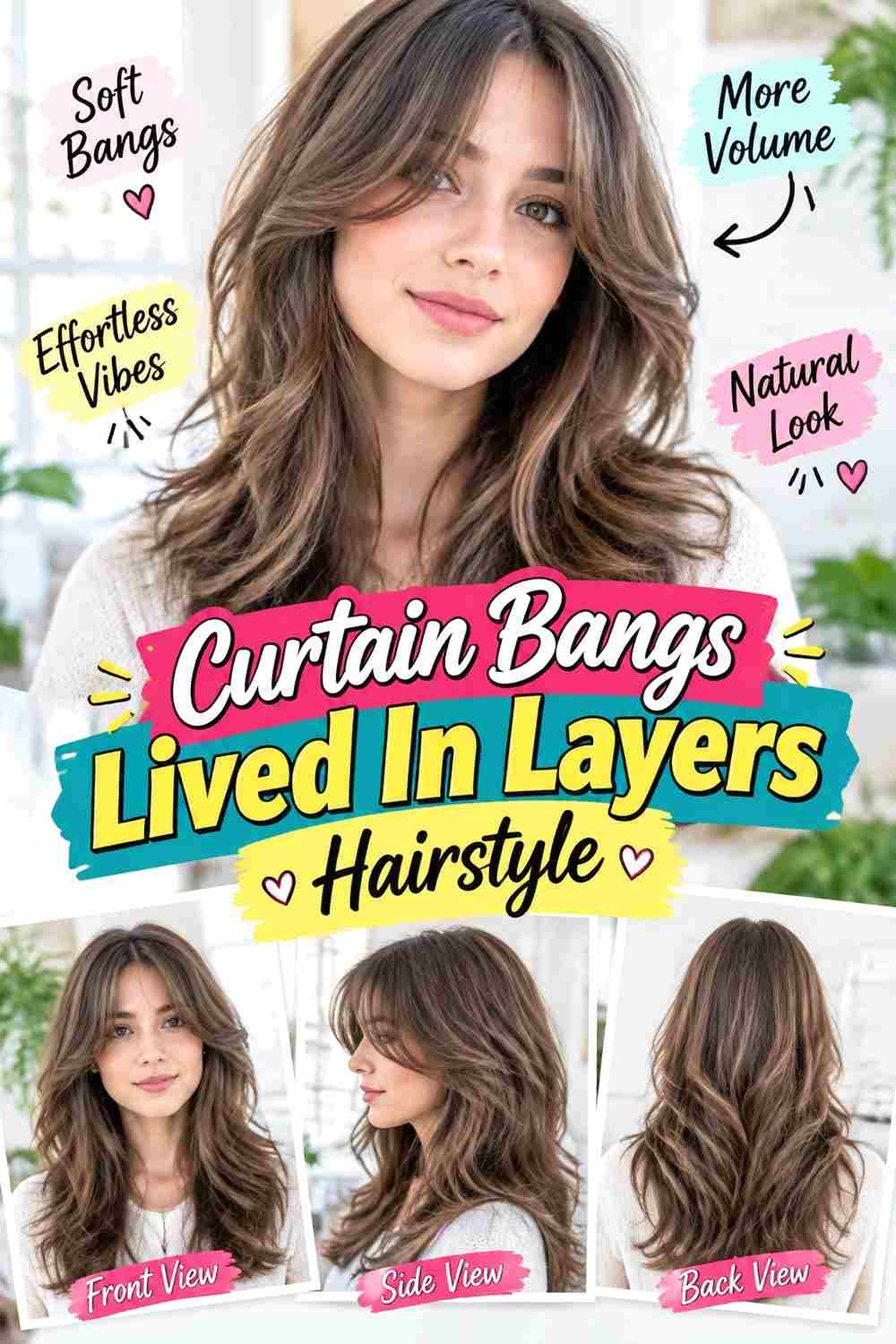 Curtain Bangs Lived In Layers Hairstyle