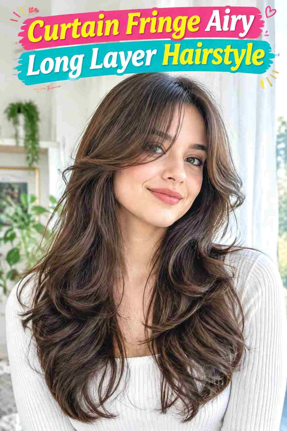 Curtain Fringe Airy Long Layer Hairstyle