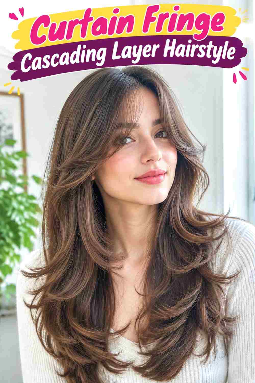 Curtain Fringe Cascading Layer Hairstyle