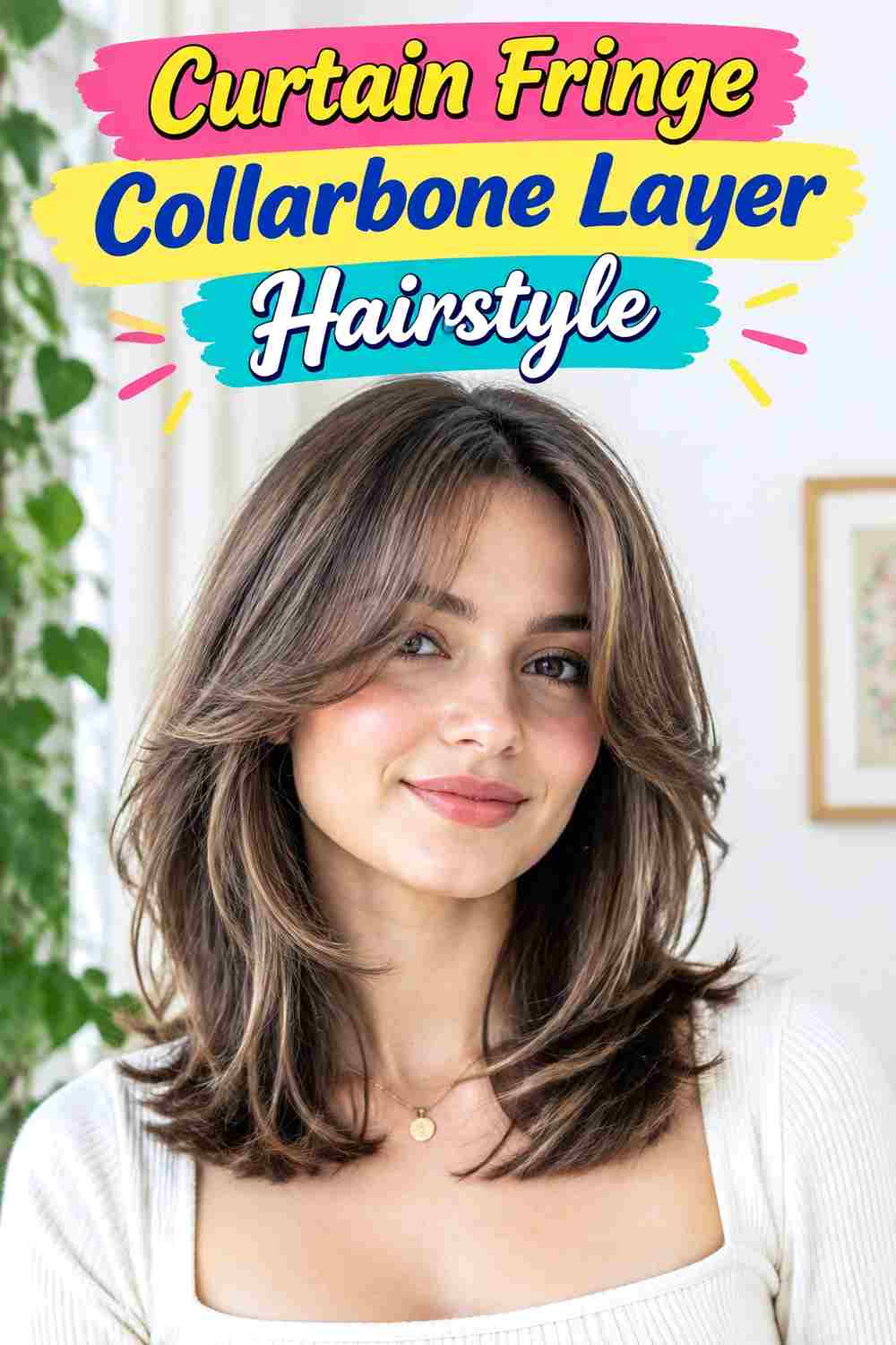 Curtain Fringe Collarbone Layer Hairstyle
