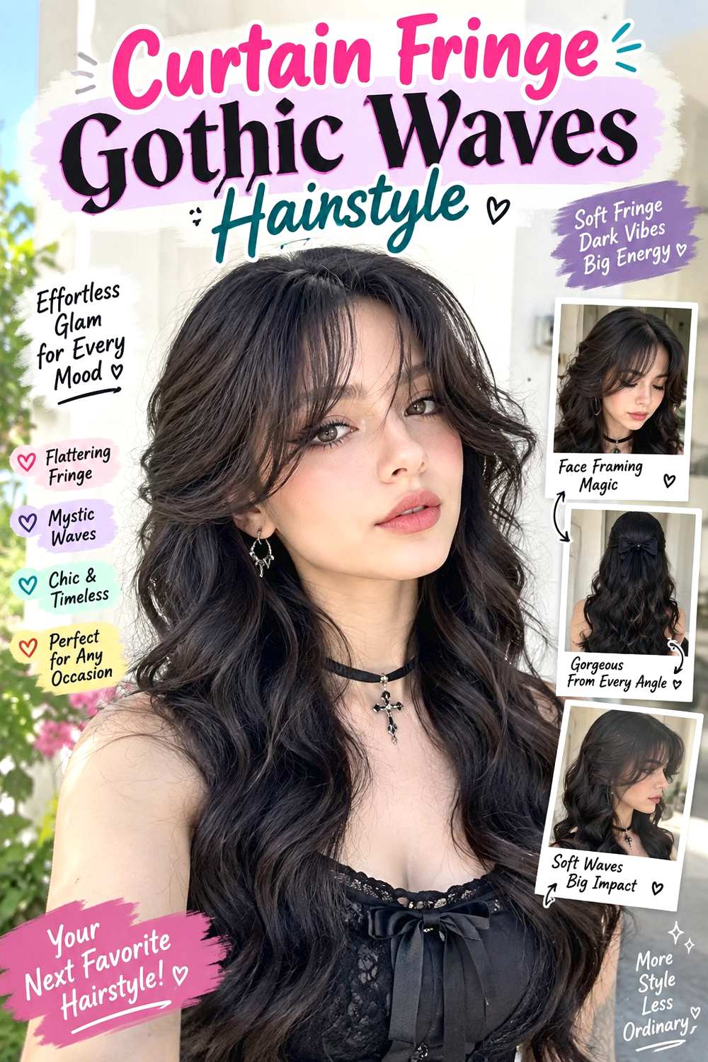 Curtain Fringe Gothic Waves Hairstyle