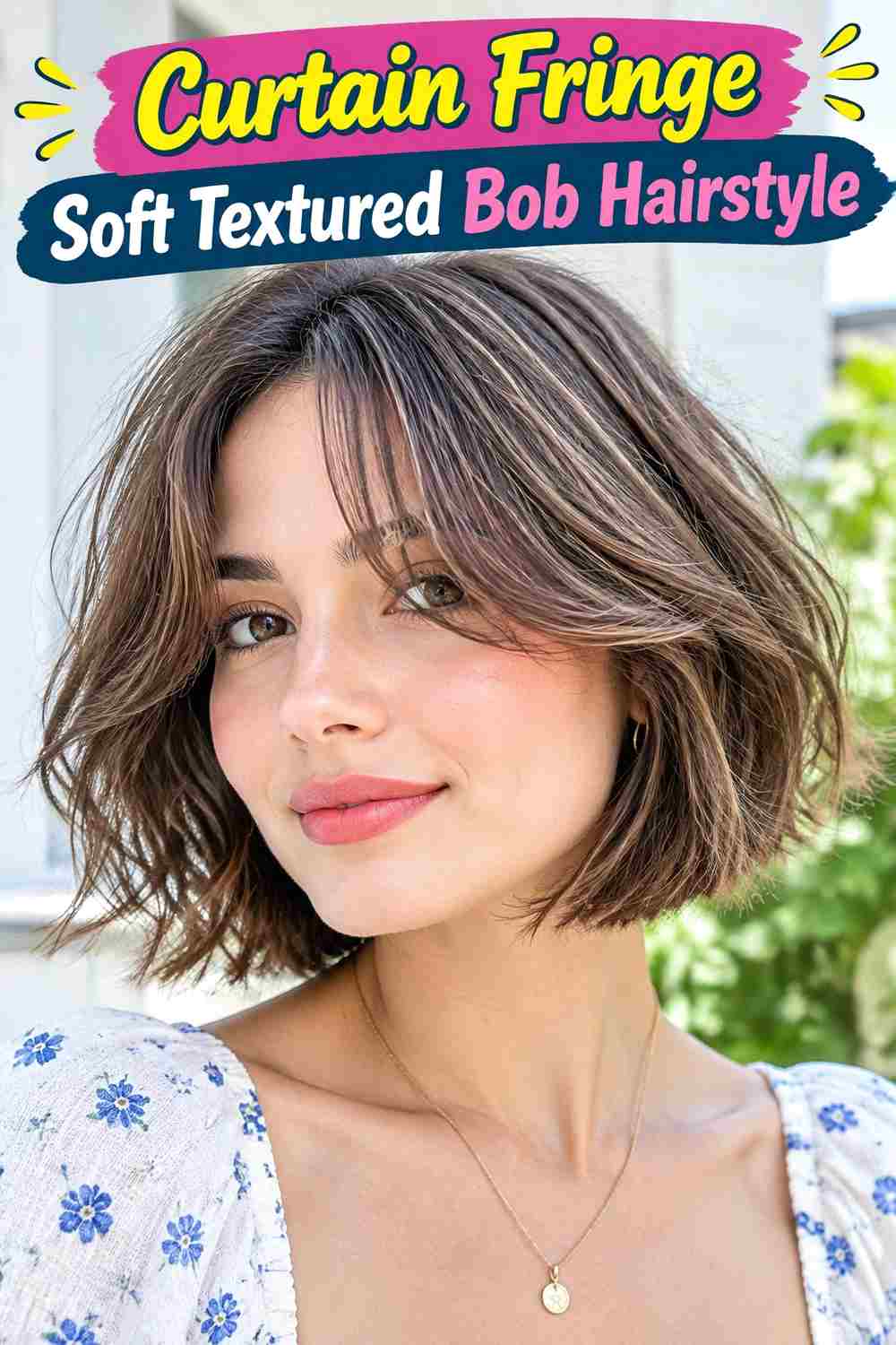 Curtain Fringe Soft Textured Bob Hairstyle