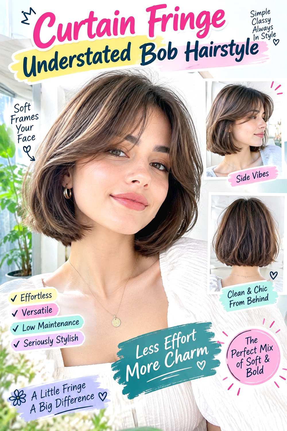 Curtain Fringe Understated Bob Hairstyle