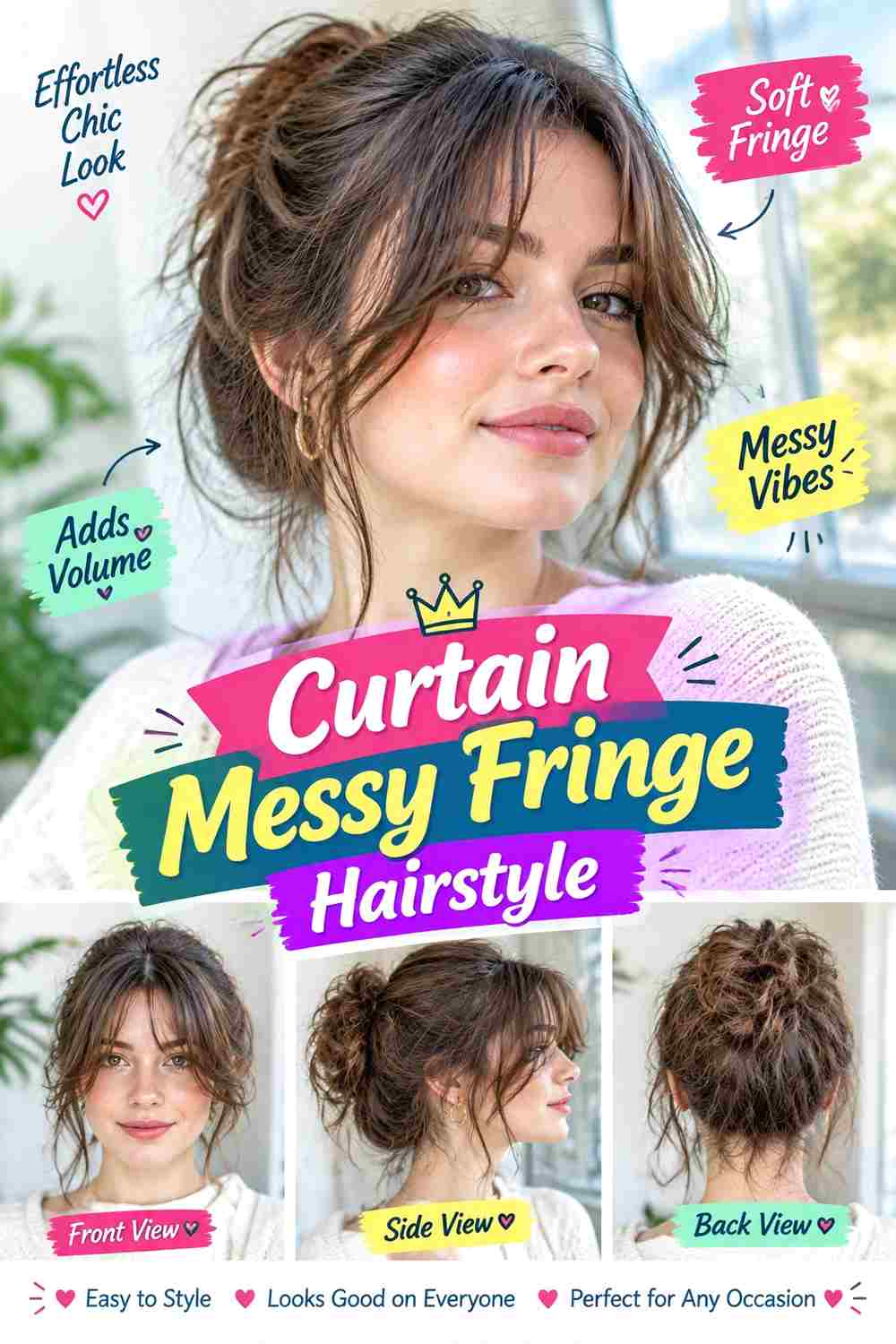 Curtain Messy Fringe Hairstyle