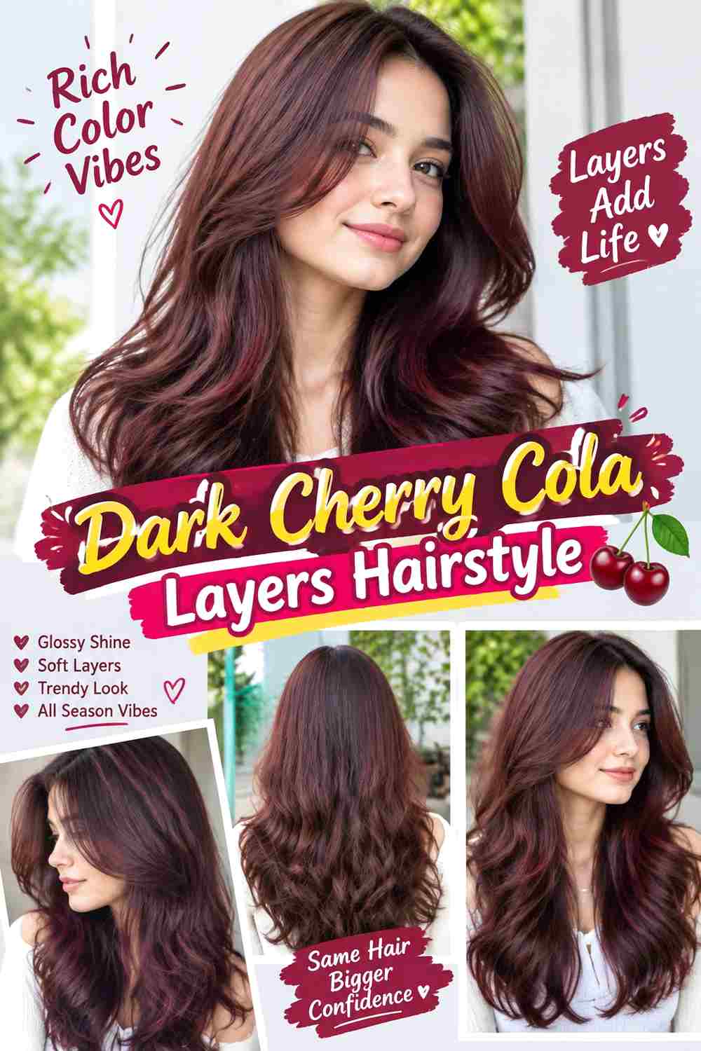 Dark Cherry Cola Layers Hairstyle