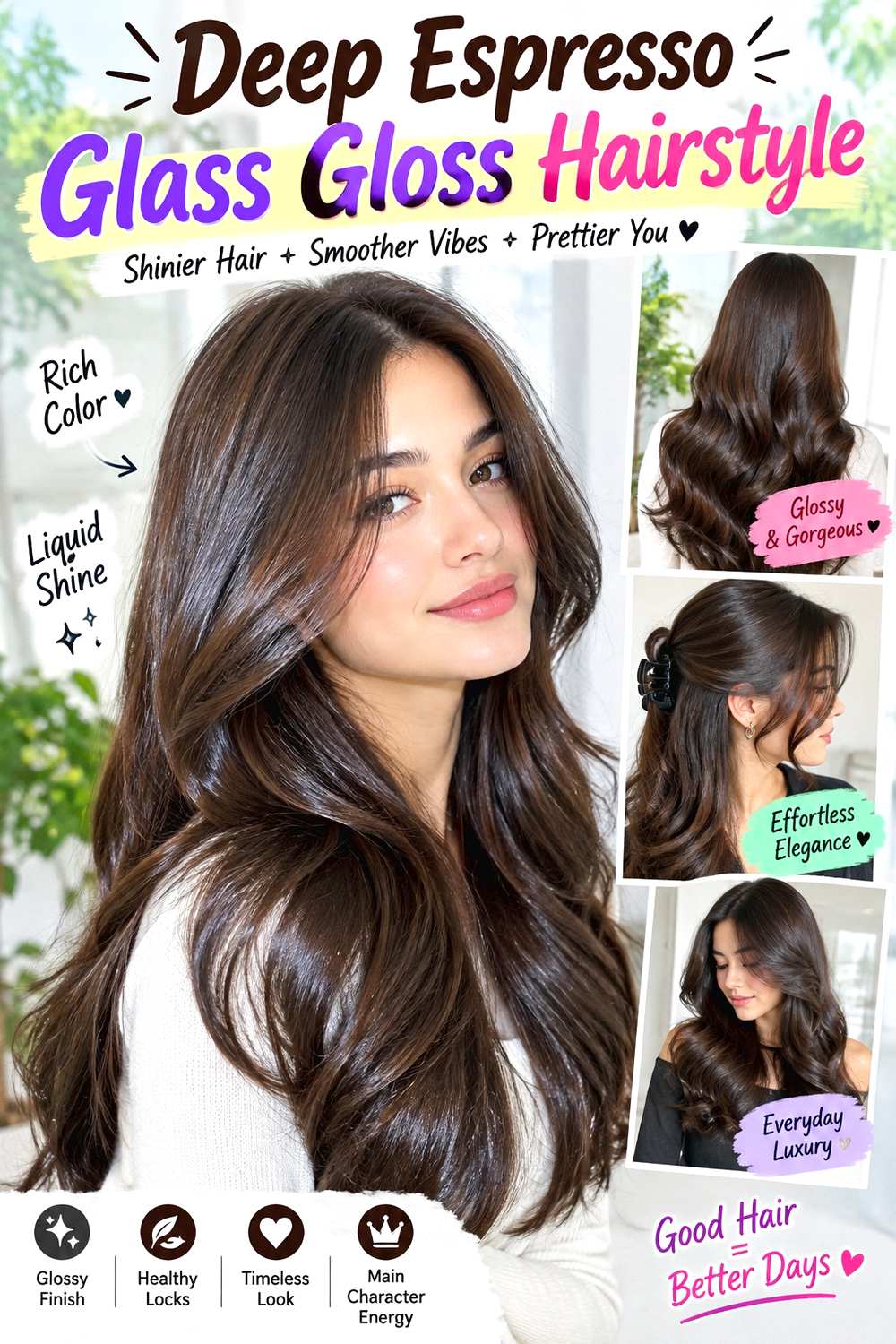 Deep Espresso Glass Gloss Hairstyle
